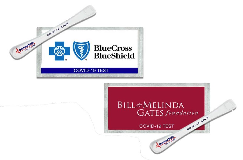 Blue Cross Blue Shield and Bill & Melinda Gate Foundation COVID IQStiks® Logos